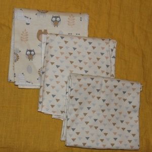 Just Born brand set of 3 cotton baby blankets NWOT